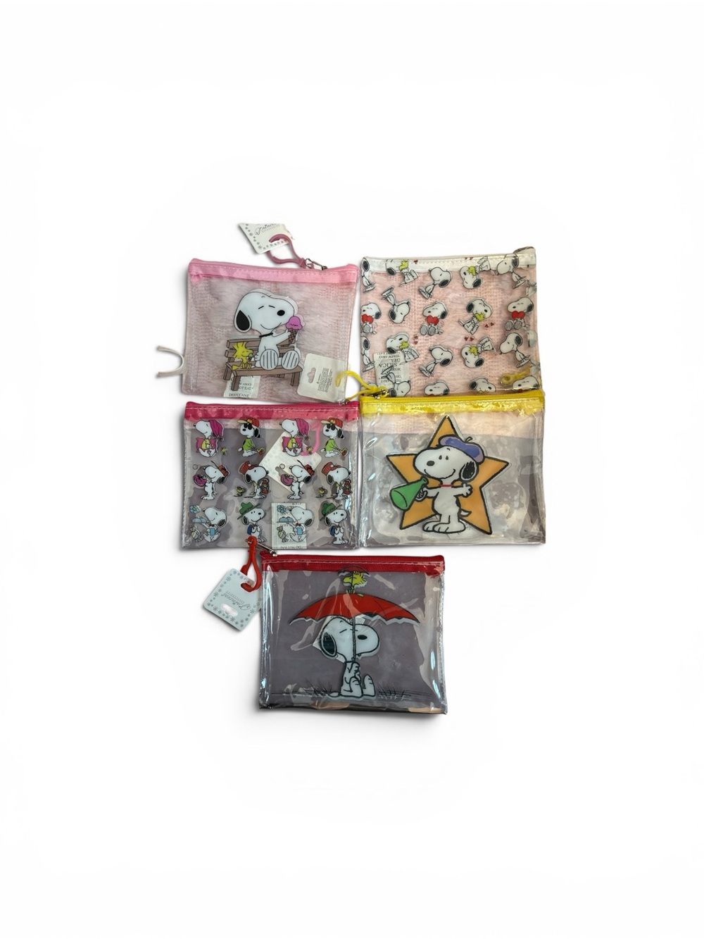 Snoopy Clear Travel Pouch Set - Multicolor Accents